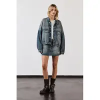 Mikuta The Dark Blue Slit Denim Skirt Talla: S | Mini Faldas Outlet | Mujer | Azul