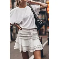 Mikuta The White Ruffle Skort Talla: S | Mini Faldas Outlet | Mujer | Blanco