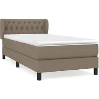 Syfax Cama box spring con colchón tela gris taupe 100x200 cm