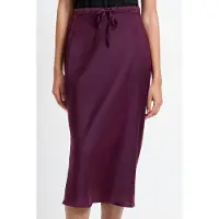 French Connection Satin Bias Tie Skirt Burgundy Talla: L | Faldas Midi Outlet | Mujer | Marrón