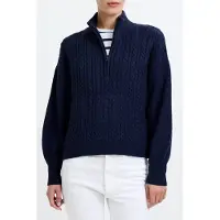 French Connection Babysoft Cable Half Zip Duchess Blue Talla: S | Sudaderas con Capucha Outlet | Mujer | Azul
