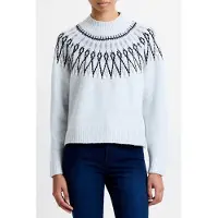 French Connection Modern Fairisle Lgt Grey Mel/win Wht Talla: XS | Sudaderas con Capucha Outlet | Mujer | Gris