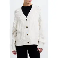 French Connection Babysoft Cable Knit Cardigan Classic Cream Talla: XL | Chaquetas Outlet | Mujer | Blanco