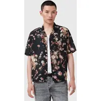 AllSaints Armada Ss Shirt Jet Black Talla: S | Camisas Casuales Outlet | Hombre | Negro