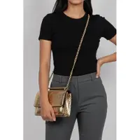 Michael Kors Leather Shoulder Bag In Pale Gold Talla: OS | Bolsos de Mano Outlet | Mujer | Amarillo