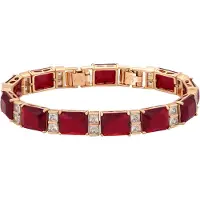 NAEMI Pulsera oro / rojo rubí / transparente