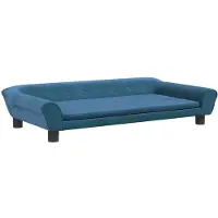 Syfax Sofá para niños de terciopelo azul 100x50x26 cm