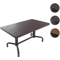 Mendler Mesa para comedor HWC-P31, mesa de comedor, estilo industrial, madera, 140x80 cm, color oscuro, estructura negra