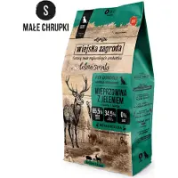 Wiejska zagroda : Alimento seco para perros con sabor a cerdo y venado, con trozos crujientes. Formato de 9 kg