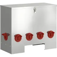 vidaXL Comedero para gallinas, color plateado, 60,5 x 29 x 51 cm, capacidad de 25 kg, acero galvanizado