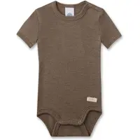 Sanetta - Kid's Wool Body S/S - Ropa interior merino size 92/98, marrón