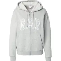 Gap Sudadera con cremallera 'Heritage' gris claro / blanco