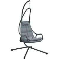 vidaXL Silla colgante en forma de huevo, acero, 94 x 107 x 196,5 cm, color antracita