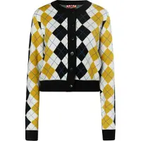 Mymo Cárdigan 'Blonda' curry / negro / blanco