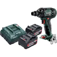 Metabo Atornillador de impacto a batería SSW 18 LTX 300 BL 18 V 300 Nm 1/2" sin escobillas + 2 baterías de 4,0 Ah + cargador