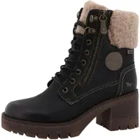 Mustang Botines con cordones 'Caro' crema / negro