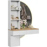 Vicco Tocador Melora Blanco/Roble 100 cm con espejo LED, Model 58449
