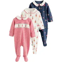 Next Pijama genciana / rojo / blanco lana