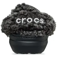 Crocs - Classic Fleece Lined Clog - Zapatillas de estar por casa size M12, negro/gris