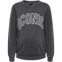 ONLY Maternity Sudadera 'OLMQUOTE' gris oscuro / blanco