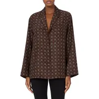 Moschino Tie Print Satin Shirt Brown Talla: 40 | Camisas Outlet | Mujer | Marrón