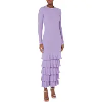Moschino Wool Dress With Ruffles Violet Talla: 38 | Vestidos Maxi Outlet | Mujer | Púrpura
