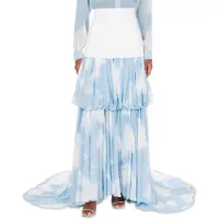 Moschino Long Skirt With In The Cloud Print Blue Talla: 44 | Faldas Maxi Outlet | Mujer | Azul