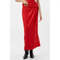 French Connection Moira Pleated Skirt Scarlet Red Talla: L | Faldas Maxi Outlet | Mujer | Rojo