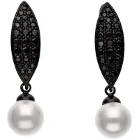 NAEMI Pendientes negro / blanco perla