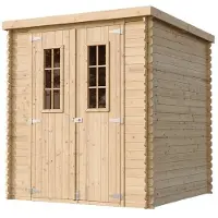 Timbela Casa de jardín de madera con suelo, tratada para resistir la humedad - 3.53 m2, modelo M309C+M309G
