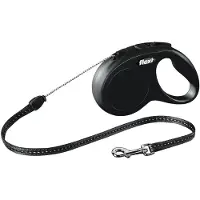 Flexi Correa Extensible Classic - Cord Leash - S - 5 metros - Negro