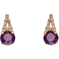Gaya Pendientes oro rosa / berenjena