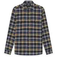 Lyle & Scott Brushed Cotton Check Shirt Blue Night/green Tan Talla: M | Camisas Casuales Outlet | Hombre | Azul