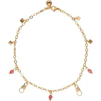 NAEMI Joyería para pies oro rosa / rosa / rojo rubí