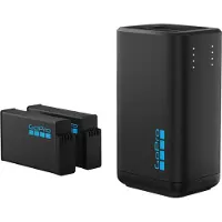 GoPro - Cámaras deportivas - Chargeur de Batterie Double MAX2 et 2 Batteries Enduro - Negro