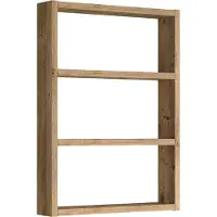 En.casa Estante para especias Lappajärvi, estante de cocina, estante de pared, 60 x 43 x 9 cm, estante de cocina de roble rústico
