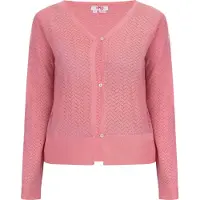 Mymo Cárdigan rosa / blanco perla