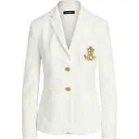Ralph Lauren para mujer. 200797305001 Blazer de Jacquard con metales blanco (L), Casual, Algodón, outlet 2026.