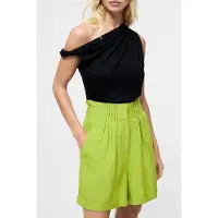 French Connection Ariette Linen Shorts Cactus Green Talla: 10 | Pantalones Cortos Outlet | Mujer | Blanco