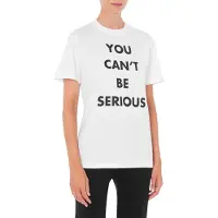 Moschino You Can't Be Serious Organic Jersey T-shirt White Talla: XS | Camisetas de Seda Outlet | Mujer | Blanco