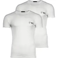 Emporio Armani para hombre. EM001849_AF14131 Set 2 camisetas Homie de corte ceñido blanco (M), Homewear, Algodón, Manga corta, Emporio Arman
