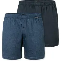 Schiesser Calzoncillo boxer 'Basic' azul oscuro / negro
