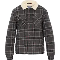 Dreimaster Chaqueta de entretiempo 'Vintage' gris / gris oscuro / rojo
