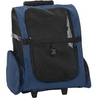 vidaXL Carrito para mascotas , 3 en 1, color azul, 48x32x(57-106) cm, fabricado en tela Oxford