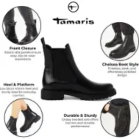 Tamaris Botas 'Stiefel Damen 1-25427-41 001 Echtleder in schwarz' negro