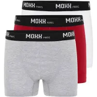 Moxx Paris Calzoncillo boxer gris moteado / rojo oscuro / negro / blanco
