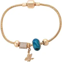 NAEMI Pulsera azul / turquesa / oro / transparente