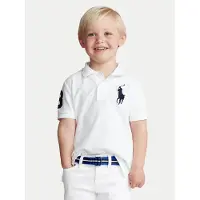 Ralph Lauren para niño. 322670257006 Polo de piqué de algodón con Big Pony blanco (2años= 94/100cm), Casual, Manga corta, moda infantil