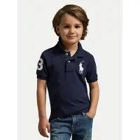 Ralph Lauren para niño. 322670257014 Polo de piqué de algodón con Big Pony marino (5años= 117/123cm), Casual, Manga corta, moda infanti