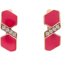 NAEMI Pendientes oro rosa / rojo vivo / transparente
